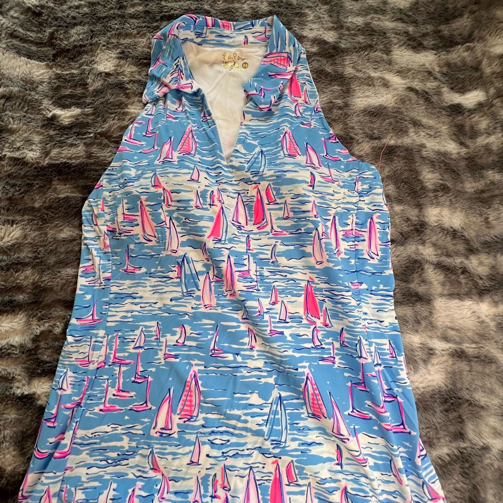 Colorful Sailboat Print Sleeveless Top